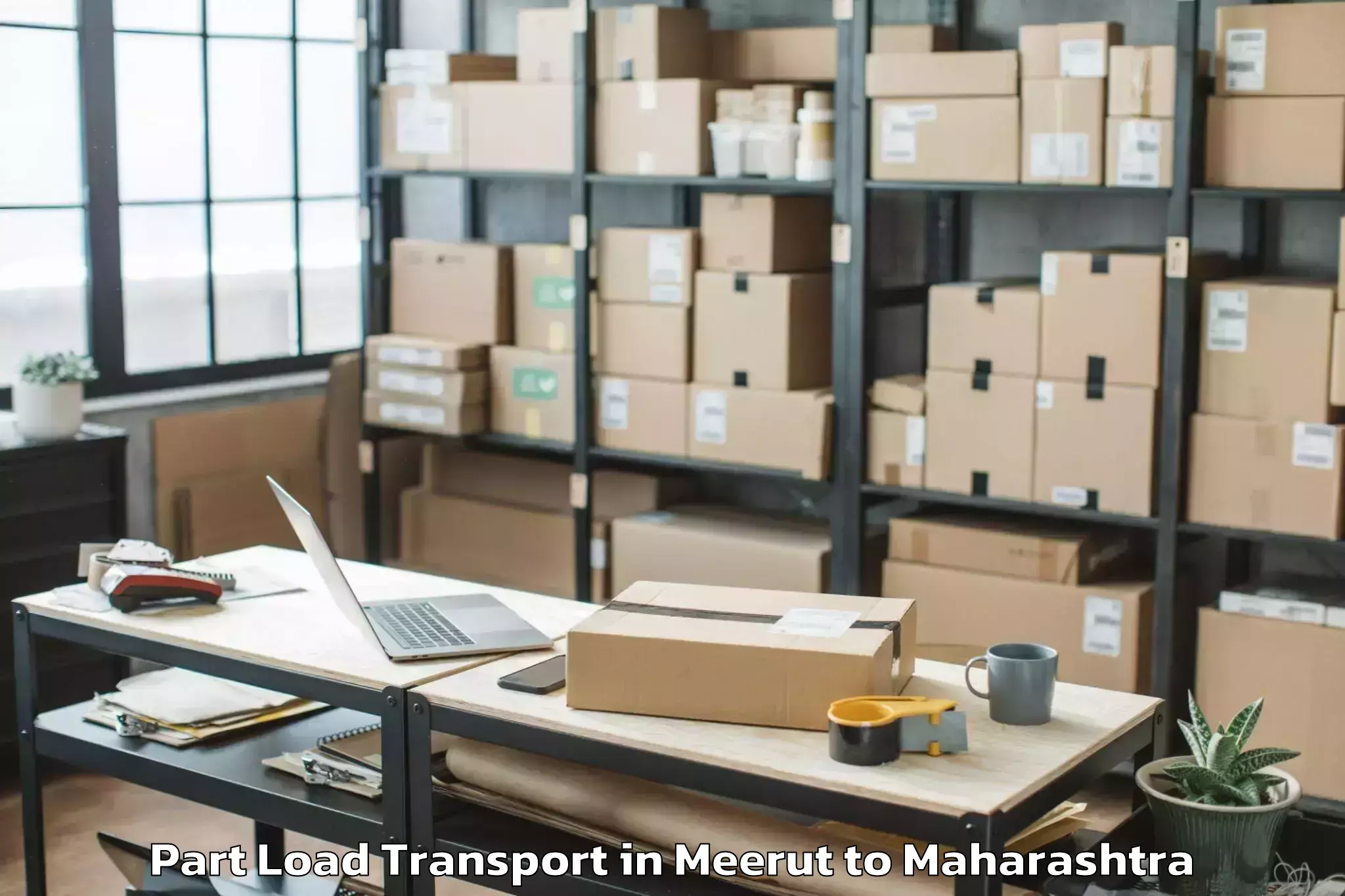 Top Meerut to Shrigonda Part Load Transport Available